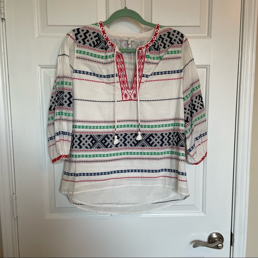 Joie Embroidered Blouse Size XS